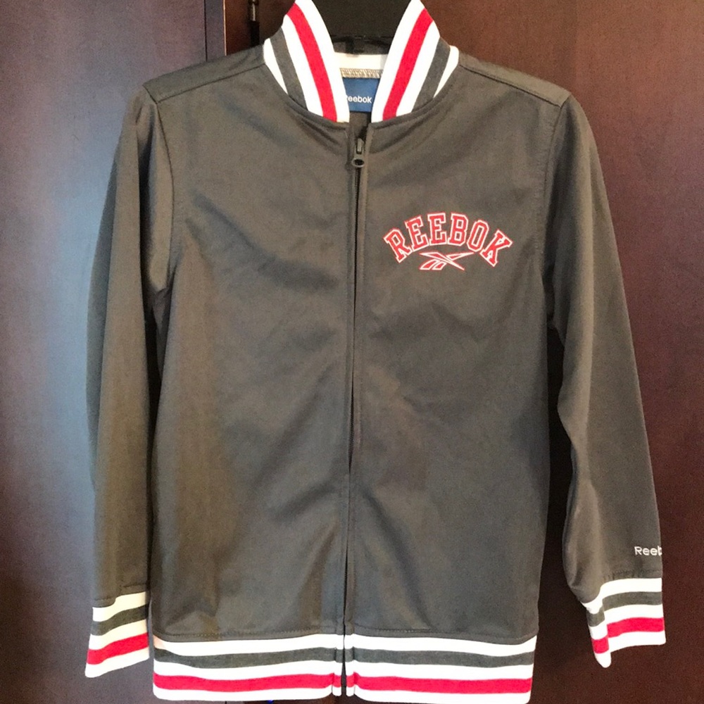 Reebok Gray Jacket with Red & White Trim